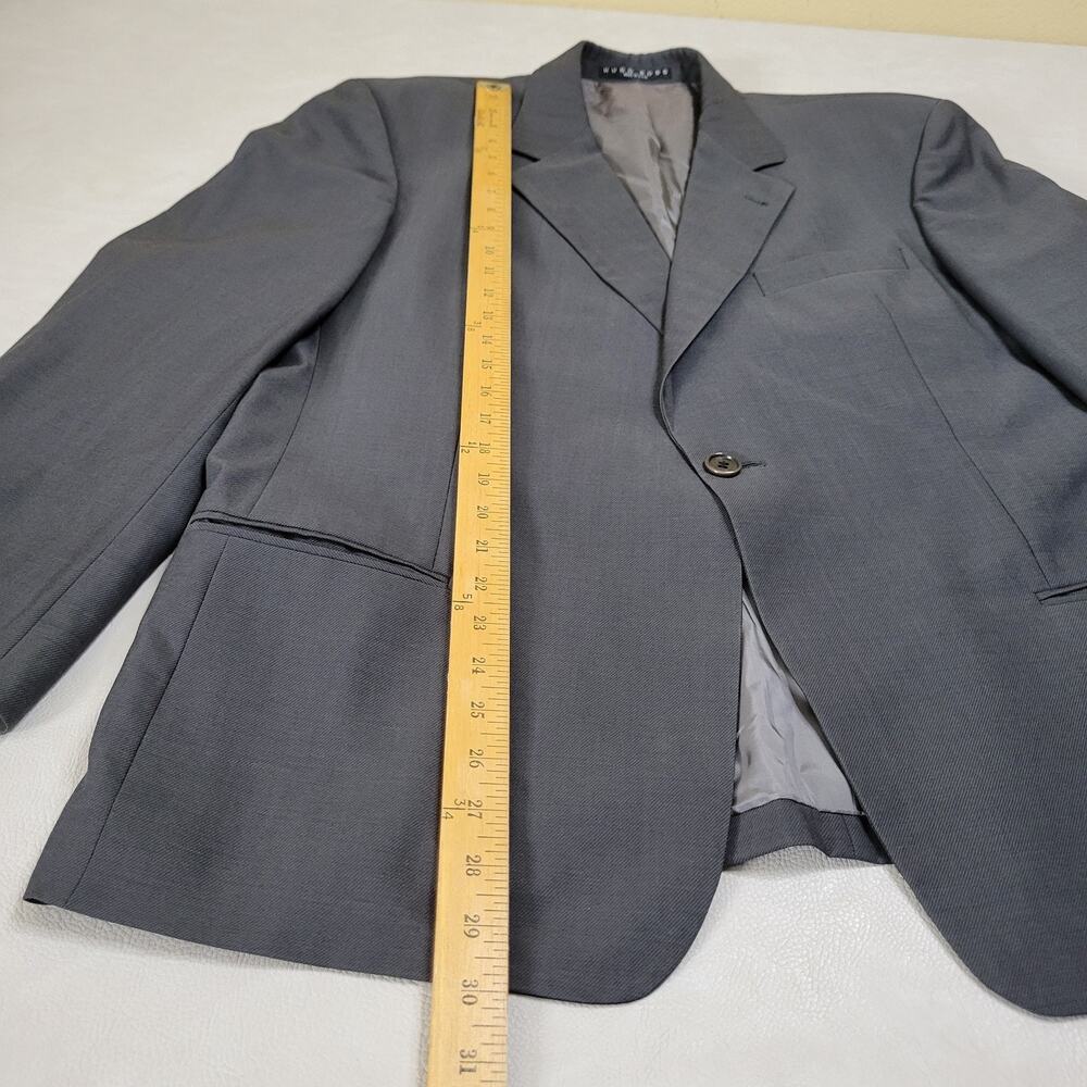 VTG Hugo Boss Sport Coat Jacket Blazer Mens 43R One Button USA Made Wool Gray - Picture 6 of 8